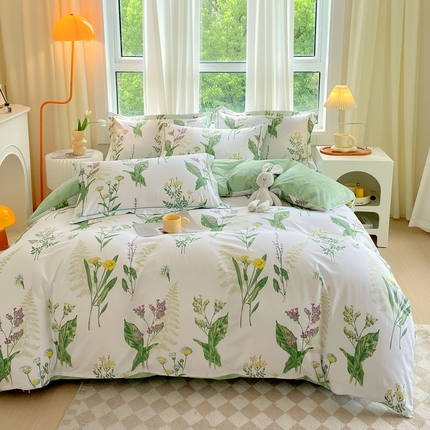 91家纺网 家纺一手货源 找家纺 星期三 2023秋季新款铂金全棉13372四件套（加老板微信有会员价） 缘来幸福