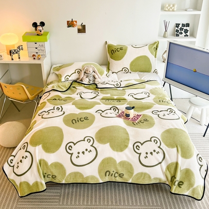 寐居家纺 2023新款双面牛奶绒毛毯 毛毯-森林熊