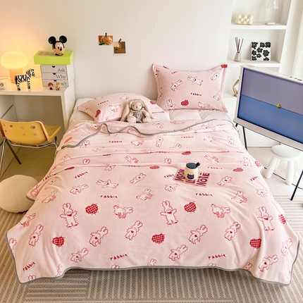 寐居家纺 2023新款双面牛奶绒毛毯 毛毯-撒娇小兔