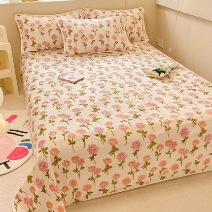 91家纺网 家纺一手货源 找家纺 眠博士 2023新款包边印花床单场景一 床单-爱莎庄园