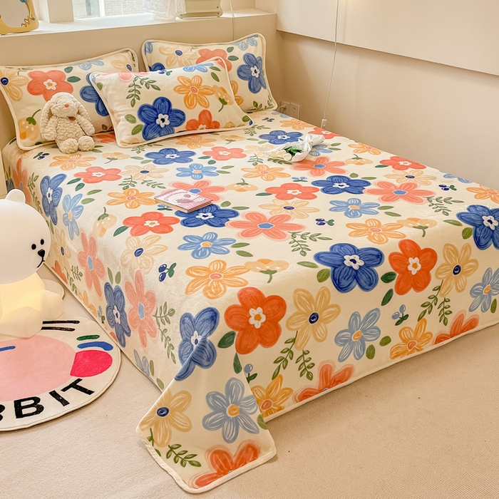 91家纺网 家纺一手货源 找家纺 眠博士 2023新款包边印花床单场景二 床单-花漾粉