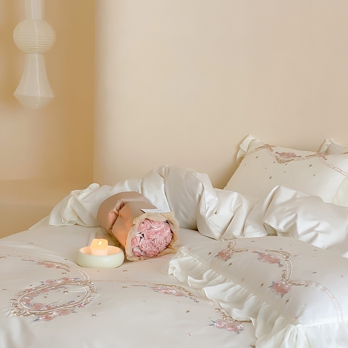 91家纺网 家纺一手货源 找家纺 （总）馨蕊家居 2023新款100支CR工艺全棉四件套-伊芙琳