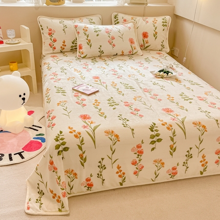 91家纺网 家纺一手货源 找家纺 眠博士 2023新款包边印花床单场景一 床单-浪漫花园