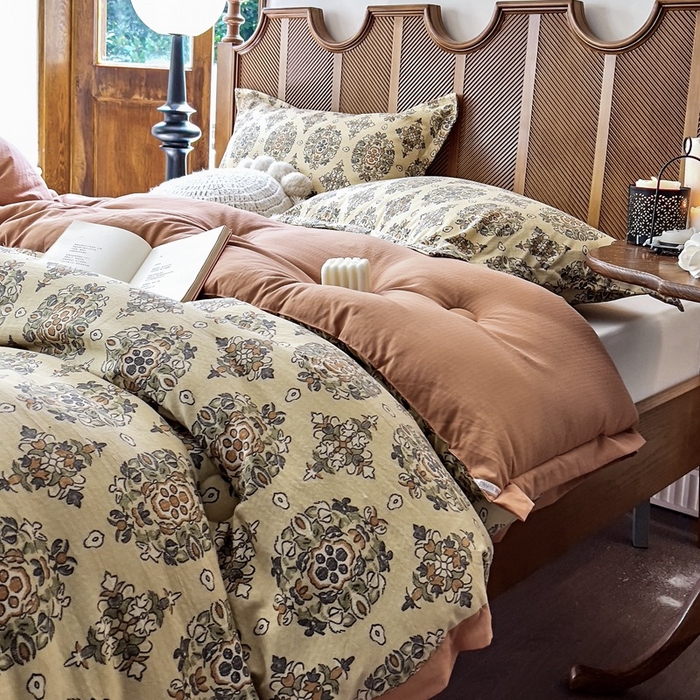 91家纺网 家纺一手货源 找家纺 米菲 2023新款印花小竺棉冬被春秋被被子被芯 繁华似锦