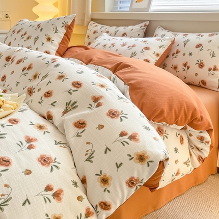 91家纺网 家纺一手货源 找家纺 （总）典雅 2024新款A类小竺棉三件套四件套直播爆款