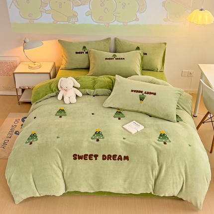 91家纺网 家纺一手货源 找家纺 （总）寐居家纺 2023毛巾绣牛奶绒四件套