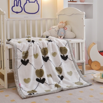 新款儿童拉舍尔毛毯双层加厚宝宝盖毯婴儿毯幼儿园秋冬季空调绒毯 心相印
