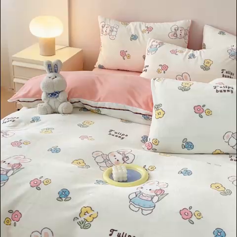 91家纺网 家纺一手货源 找家纺 （总）木堇 2023新款牛奶绒印花单被套