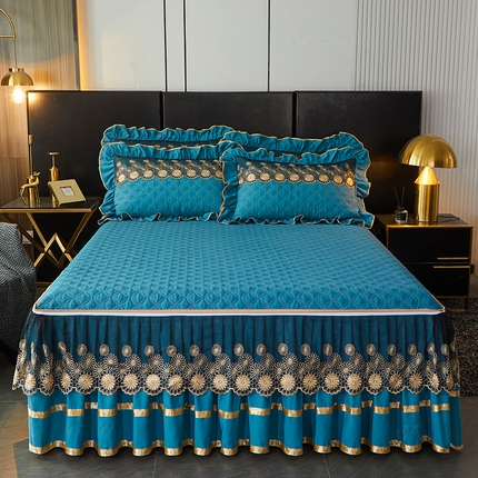 91家纺网 家纺一手货源 找家纺 罗艺轩 2024新款A类蛋白棉夹棉床裙-品味人生 品味人生-宾利兰