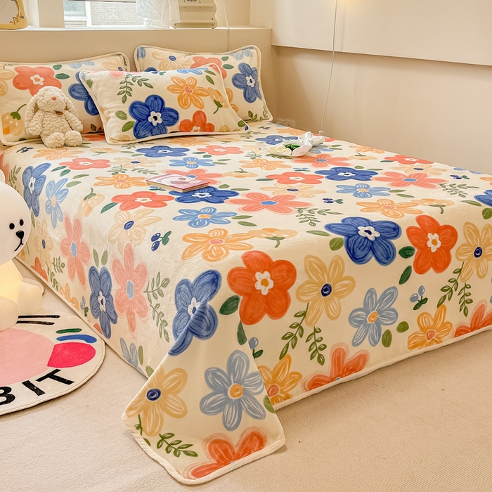 91家纺网 家纺一手货源 找家纺 眠博士 2023新款包边印花床单场景二 床单-花漾粉