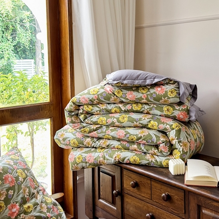 米菲 2023新款印花小竺棉冬被春秋被被子被芯 百花争艳