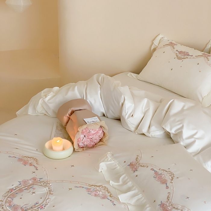 91家纺网 家纺一手货源 找家纺 （总）馨蕊家居 2023新款100支CR工艺全棉四件套-伊芙琳