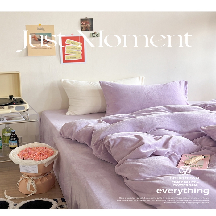 91家纺网 家纺一手货源 找家纺 （总）六巷胡同 2023新款ins博主风纯色牛奶绒四件套