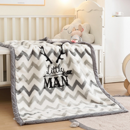 新款儿童拉舍尔毛毯双层加厚宝宝盖毯婴儿毯幼儿园秋冬季空调绒毯 几何鹿