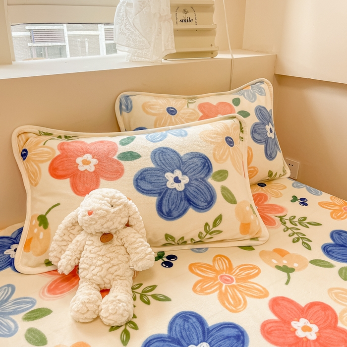 91家纺网 家纺一手货源 找家纺 眠博士 2023新款包边印花床单场景二 床单-花漾粉