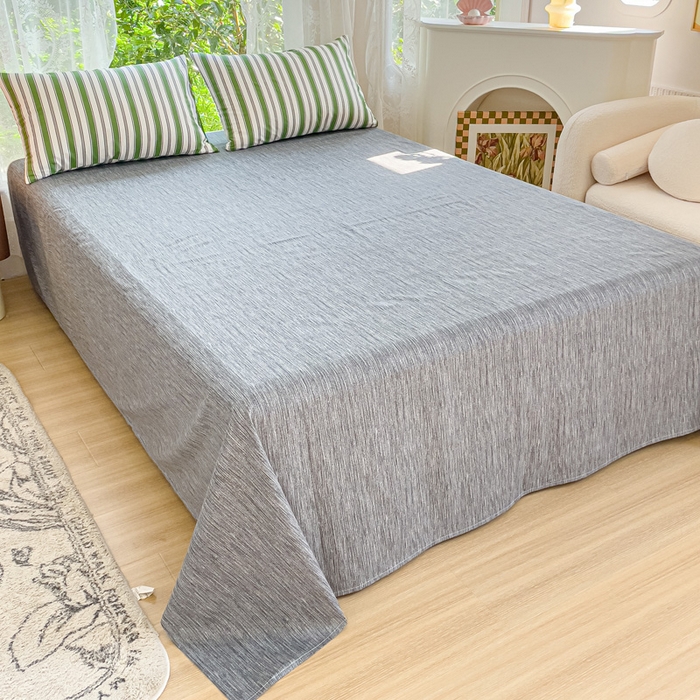 91家纺网 家纺一手货源 找家纺 感遇家纺 2023新款全棉印花四件套 绿条纹