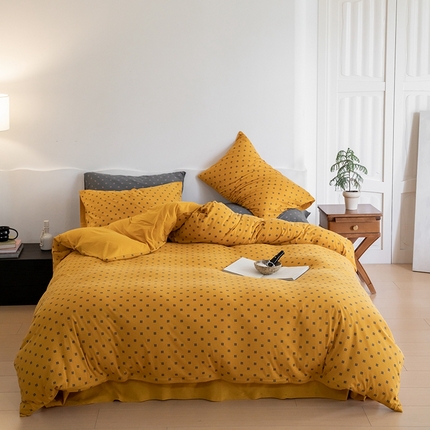 91家纺网 家纺一手货源 找家纺 （总）华超针织 2023新款针织棉魔方格印花四件套