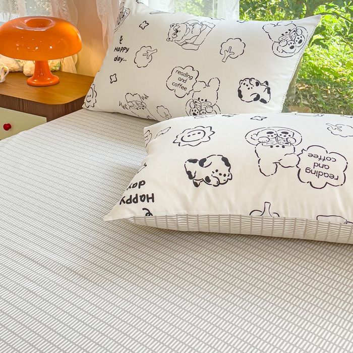 91家纺网 家纺一手货源 找家纺 感遇家纺 2023新款全棉印花四件套 乖乖仔