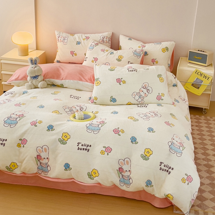 91家纺网 家纺一手货源 找家纺 （总）木堇 2023新款牛奶绒印花单被套