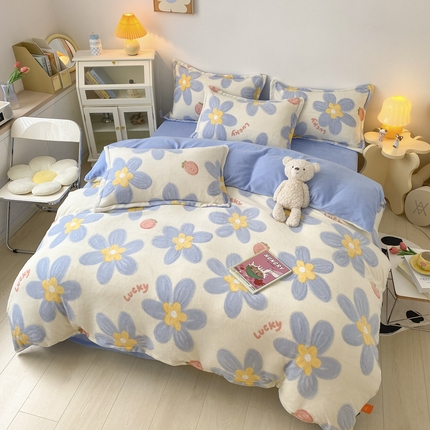 木堇 2023新款牛奶绒印花单被套 幸运兰花
