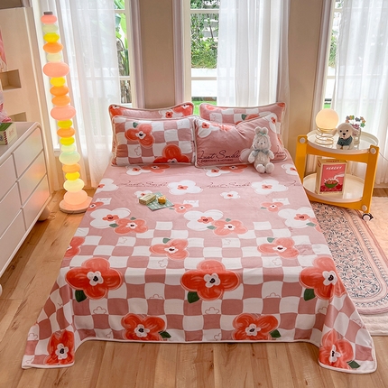 91家纺网 家纺一手货源 找家纺 眠博士 2023新款包边印花床单场景一 床单-莫兰迪雅玉