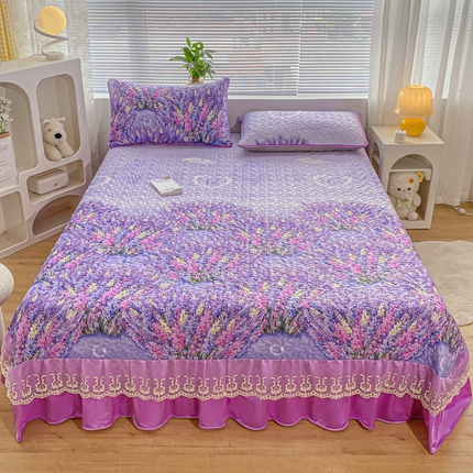 91家纺网 家纺一手货源 找家纺 （总）同田家纺 2023新款牛奶绒韩系花边床盖系列