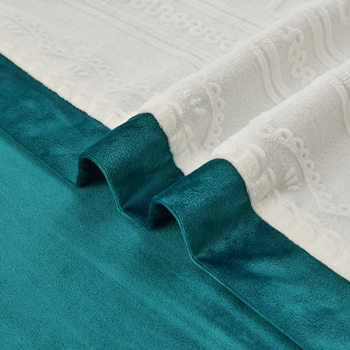 91家纺网 家纺一手货源 找家纺 不打烊家纺  (原春恩家纺) 2023新款水晶绒梦幻花语床罩四件套 梦幻花语-孔雀蓝