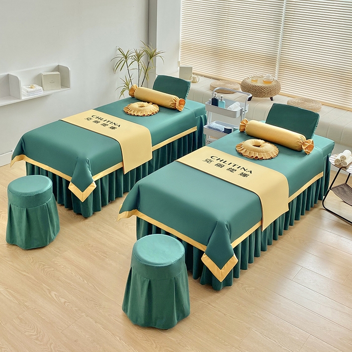 91家纺网 家纺一手货源 找家纺 不打烊家纺  2023新款欧洲尼莫兰迪床罩四件套 孔雀绿