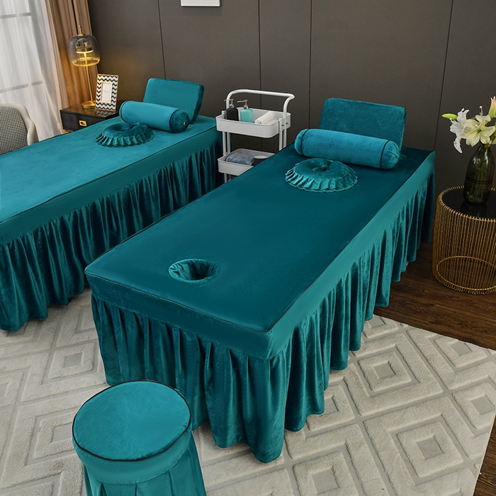 91家纺网 家纺一手货源 找家纺 不打烊家纺  (原春恩家纺) 2023新款水晶绒梦幻花语床罩四件套 梦幻花语-孔雀蓝