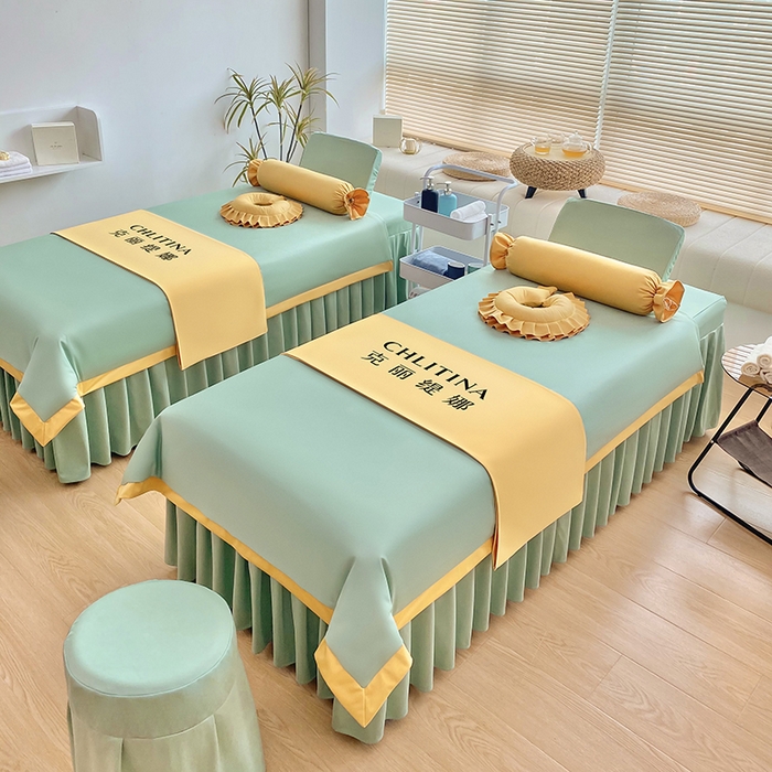 91家纺网 家纺一手货源 找家纺 不打烊家纺  2023新款欧洲尼莫兰迪床罩四件套 浅绿色