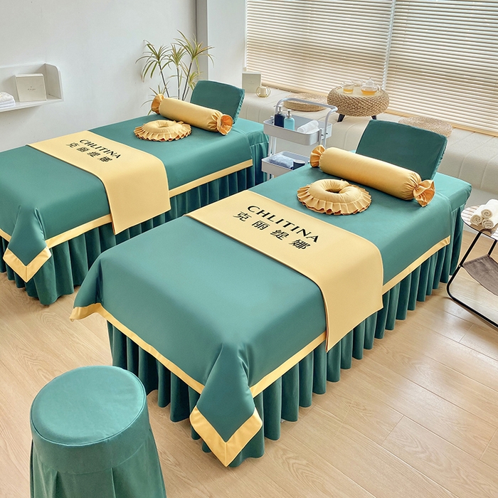 91家纺网 家纺一手货源 找家纺 不打烊家纺  2023新款欧洲尼莫兰迪床罩四件套 孔雀绿