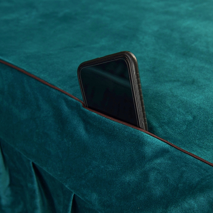 91家纺网 家纺一手货源 找家纺 不打烊家纺  (原春恩家纺) 2023新款水晶绒梦幻花语床罩四件套 梦幻花语-孔雀蓝