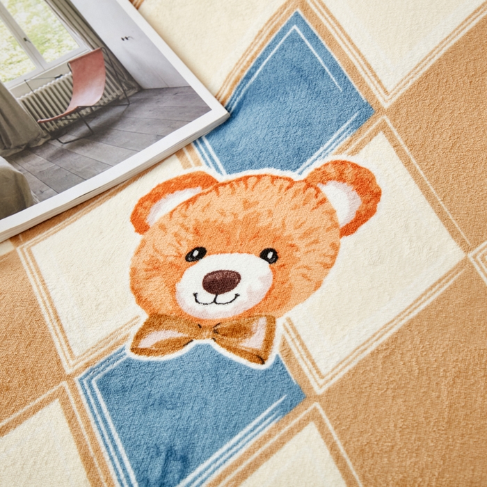 91家纺网 家纺一手货源 找家纺 乐居坊 2023新款高克重牛奶绒印花保暖四件套 山姆大叔-蓝