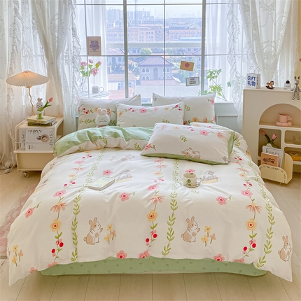 91家纺网 家纺一手货源 找家纺 （总）多品家纺 2023新款13070暗线全棉四件套