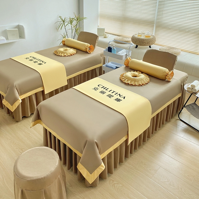 91家纺网 家纺一手货源 找家纺 不打烊家纺  2023新款欧洲尼莫兰迪床罩四件套 驼色