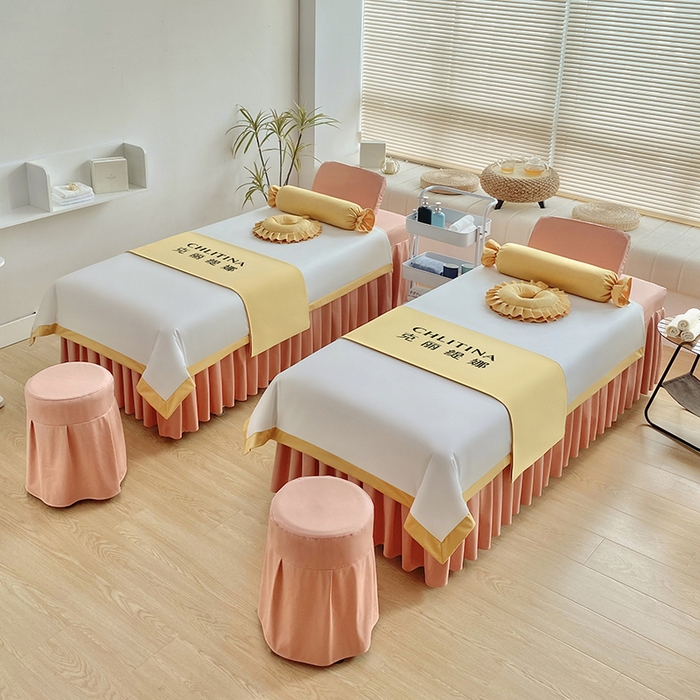 91家纺网 家纺一手货源 找家纺 不打烊家纺 2023新款欧洲尼金玉满堂床罩四件套 玉色