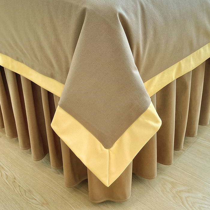 91家纺网 家纺一手货源 找家纺 不打烊家纺  2023新款欧洲尼莫兰迪床罩四件套 驼色