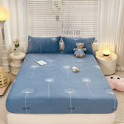 91家纺网 家纺一手货源 找家纺 （总）518家纺 2025新款臻棉绒牛奶绒单床笠床罩支持定制