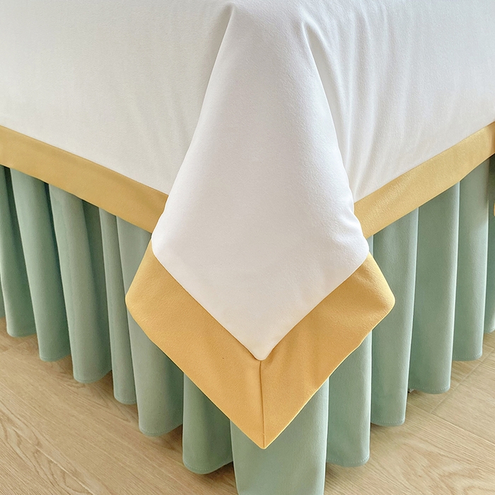 91家纺网 家纺一手货源 找家纺 不打烊家纺 2023新款欧洲尼金玉满堂床罩四件套 浅绿色