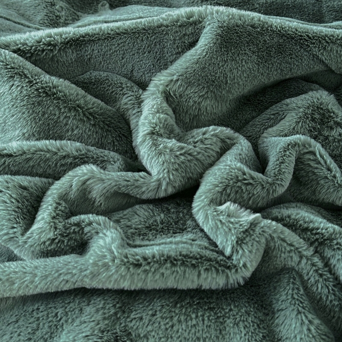 91家纺网 家纺一手货源 找家纺 乐视 2024新款兔兔绒立体剪花绒四件套 黎梦-橄榄绿