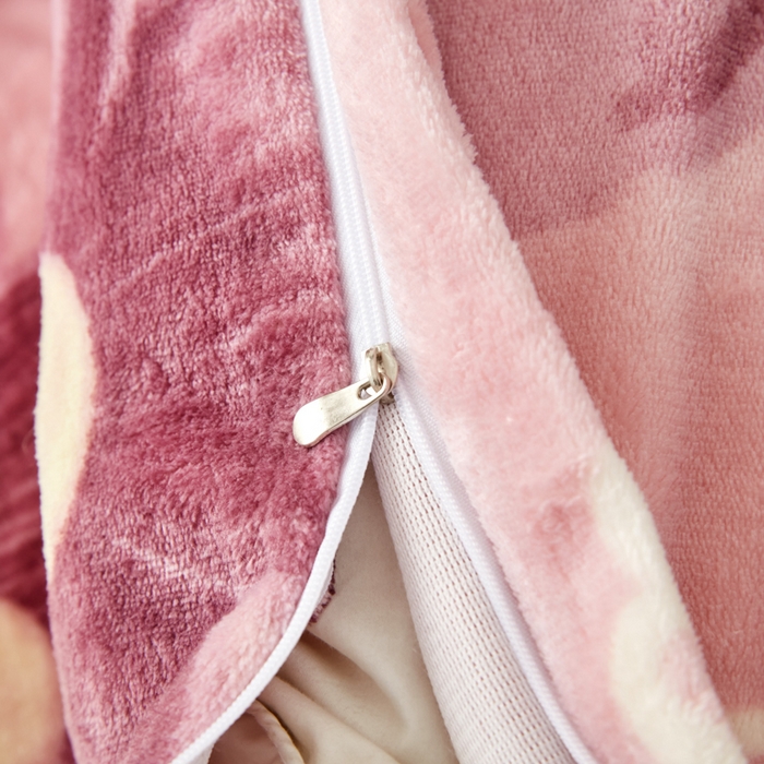 91家纺网 家纺一手货源 找家纺 乐居坊 2023新款高克重牛奶绒印花保暖四件套 吉祥兔