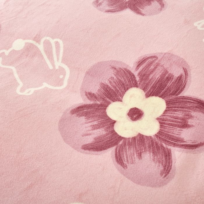 91家纺网 家纺一手货源 找家纺 乐居坊 2023新款高克重牛奶绒印花保暖四件套 吉祥兔