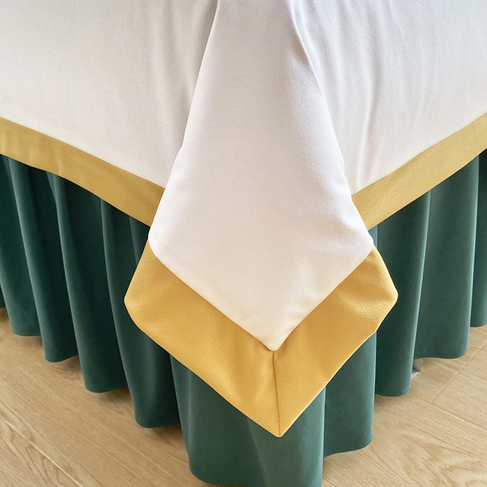 91家纺网 家纺一手货源 找家纺 不打烊家纺 2023新款欧洲尼金玉满堂床罩四件套 孔雀绿