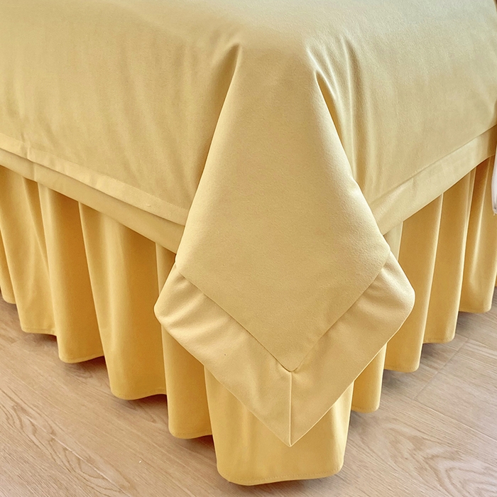 91家纺网 家纺一手货源 找家纺 不打烊家纺  2023新款欧洲尼莫兰迪床罩四件套 杏黄色