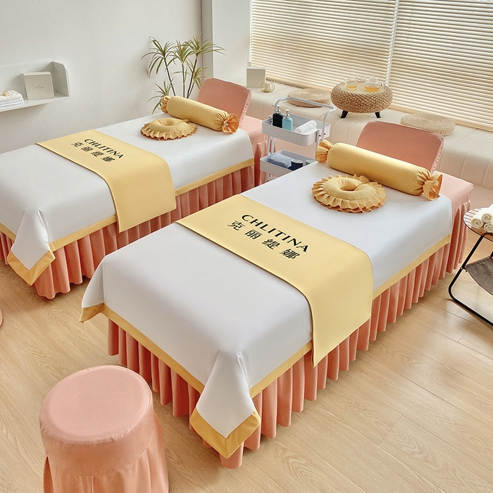 91家纺网 家纺一手货源 找家纺 不打烊家纺 2023新款欧洲尼金玉满堂床罩四件套 玉色