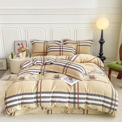 91家纺网 家纺一手货源 找家纺 518家纺 2025新款A类高克重臻棉绒单被套（可定制） 绅士卡其