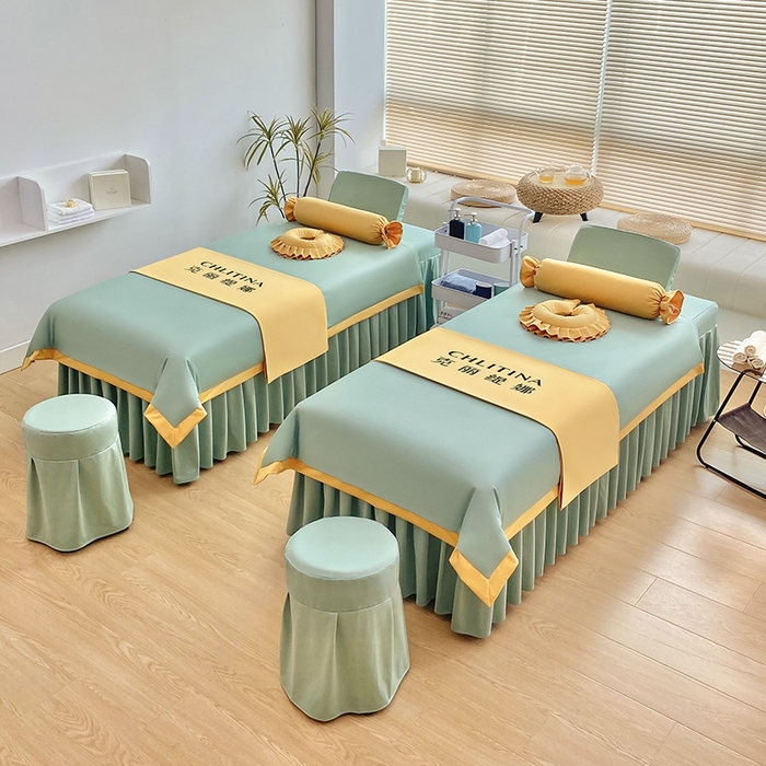 91家纺网 家纺一手货源 找家纺 不打烊家纺  2023新款欧洲尼莫兰迪床罩四件套 浅绿色