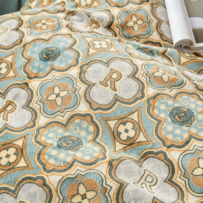 91家纺网 家纺一手货源 找家纺 乐居坊 2023新款高克重牛奶绒印花保暖四件套 摩登人生