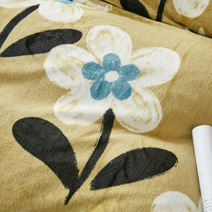 91家纺网 家纺一手货源 找家纺 乐居坊 2023新款高克重牛奶绒印花保暖四件套 幸运之花