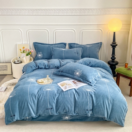 91家纺网 家纺一手货源 找家纺 518家纺 2025新款A类高克重臻棉绒四件套 约定